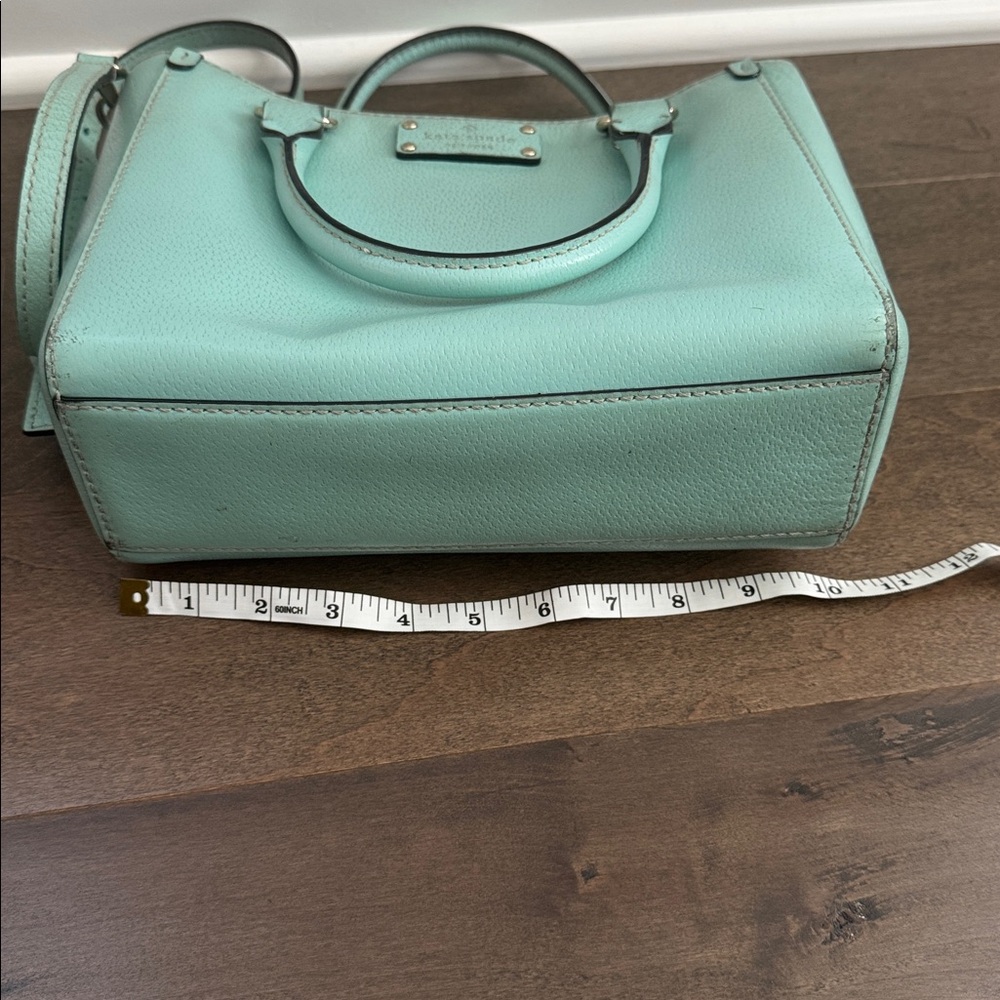 Kate Spade Wellesley Quinn Aqua Pebbled Leather Satchel Bag - Picture 9 of 10